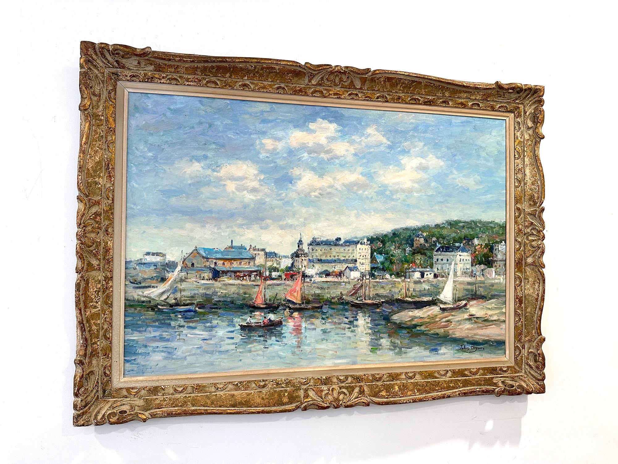 „Le Port de Trouville-sur-Mer“ Britisch-amerikanisches impressionistisches Meeresshore-Gemälde des Impressionismus im Angebot 16