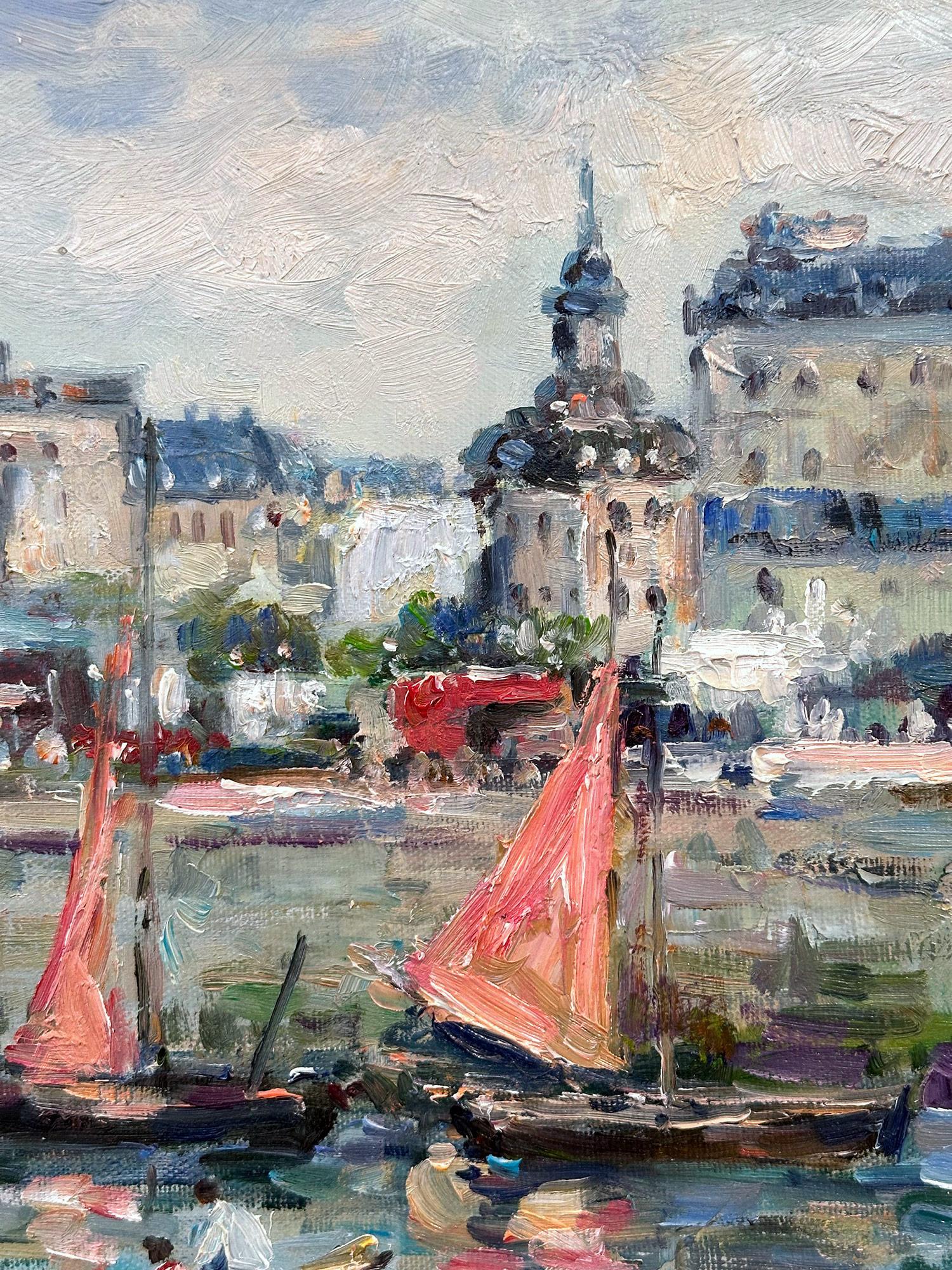 „Le Port de Trouville-sur-Mer“ Britisch-amerikanisches impressionistisches Meeresshore-Gemälde des Impressionismus im Angebot 2