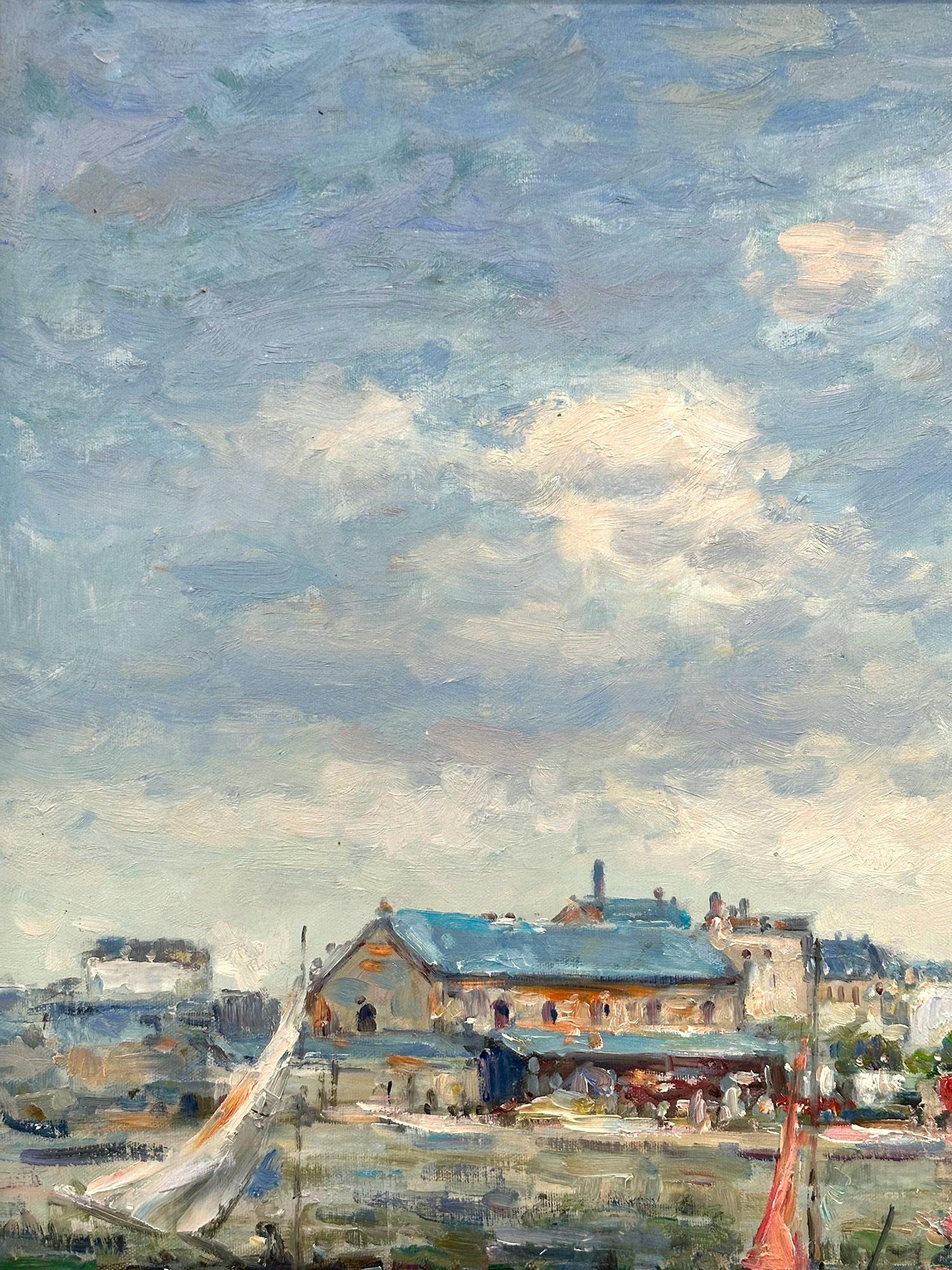 „Le Port de Trouville-sur-Mer“ Britisch-amerikanisches impressionistisches Meeresshore-Gemälde des Impressionismus im Angebot 3