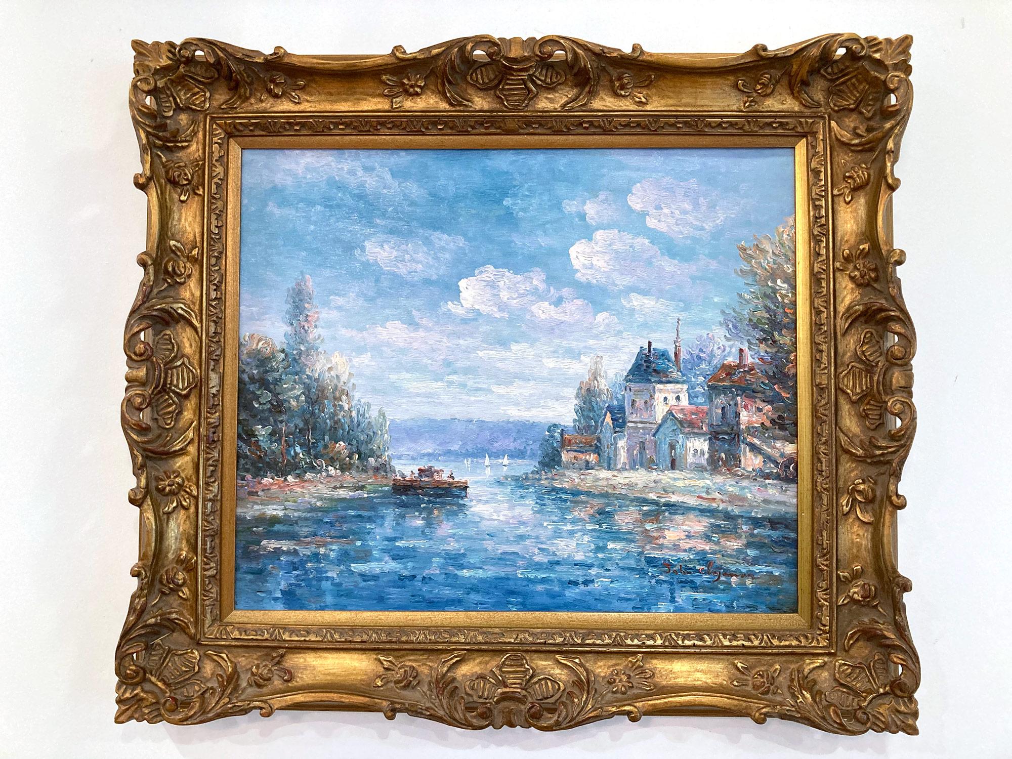 Peinture impressionniste britannique américaine à l'huile sur toile « View of the Country Side » 5