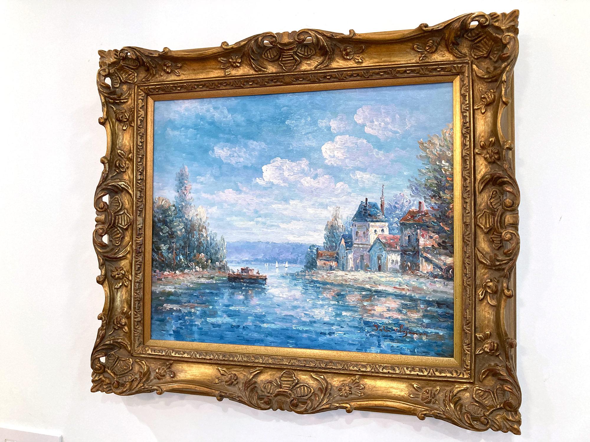 Peinture impressionniste britannique américaine à l'huile sur toile « View of the Country Side » 6