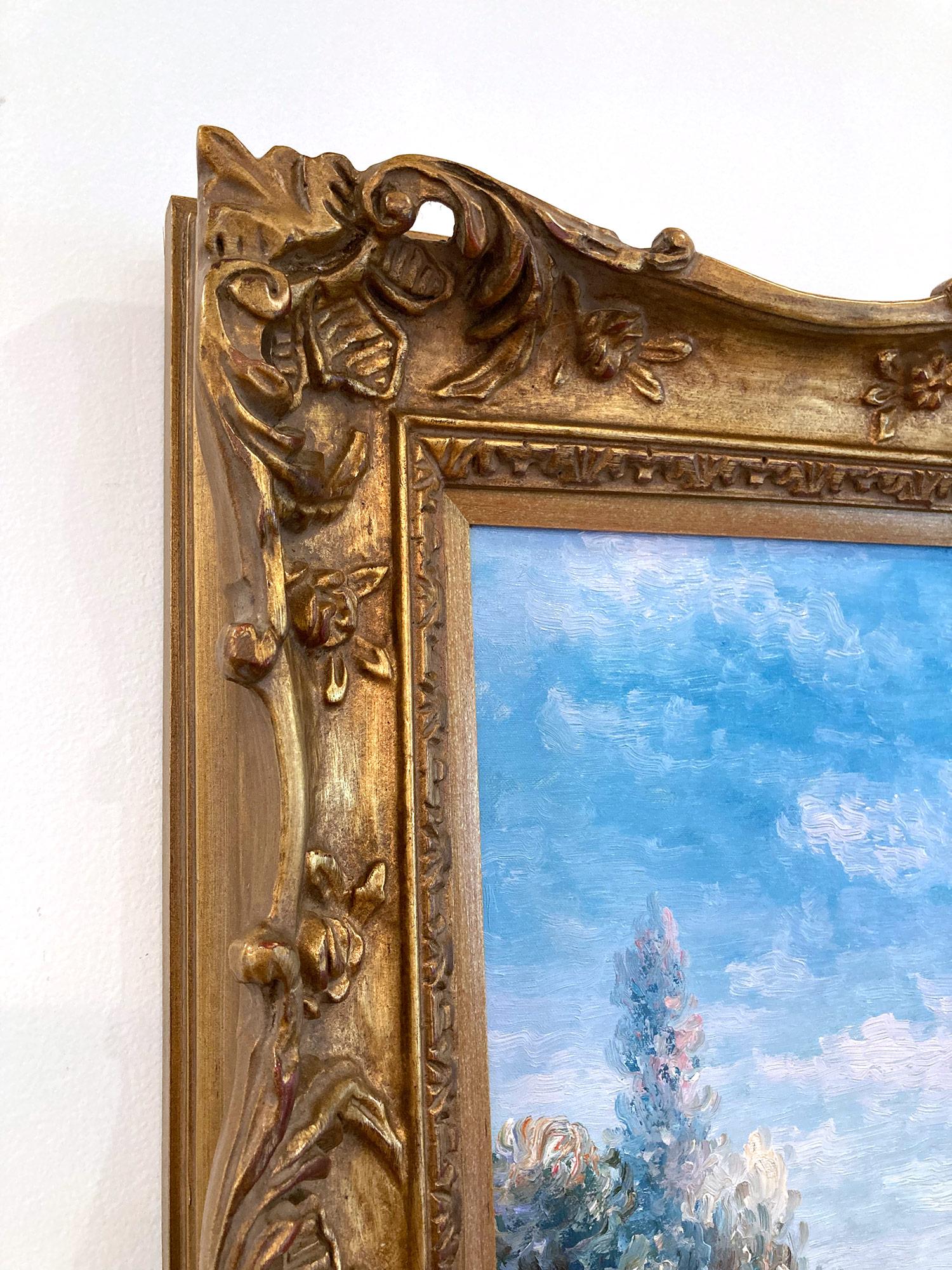 Peinture impressionniste britannique américaine à l'huile sur toile « View of the Country Side » 8