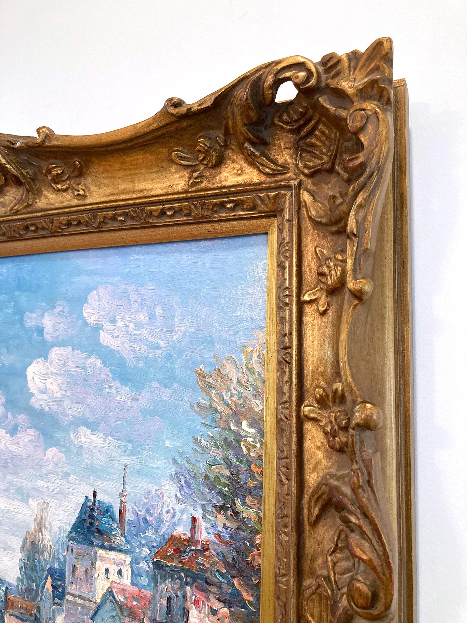 Peinture impressionniste britannique américaine à l'huile sur toile « View of the Country Side » 9