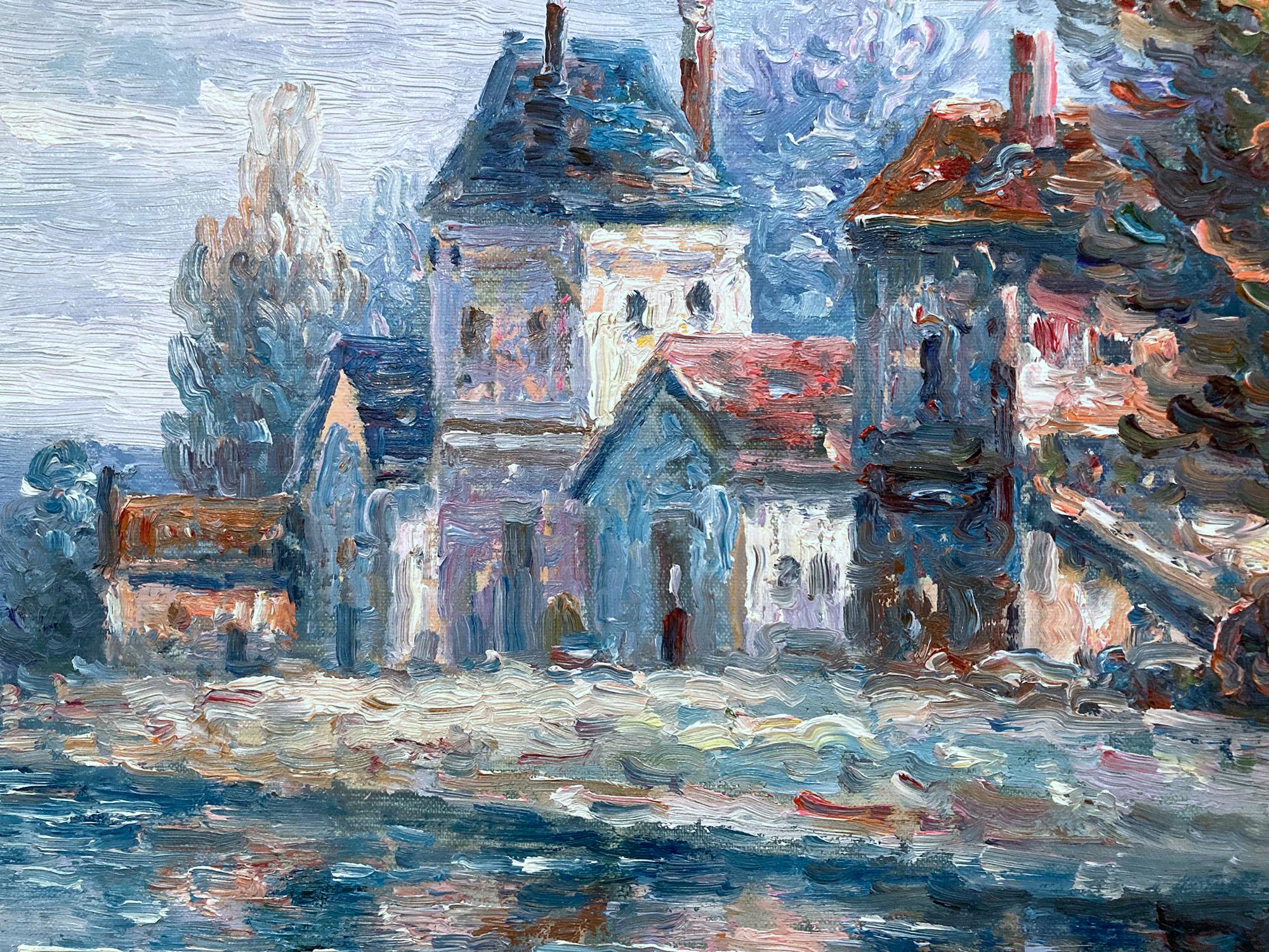 Peinture impressionniste britannique américaine à l'huile sur toile « View of the Country Side » 2