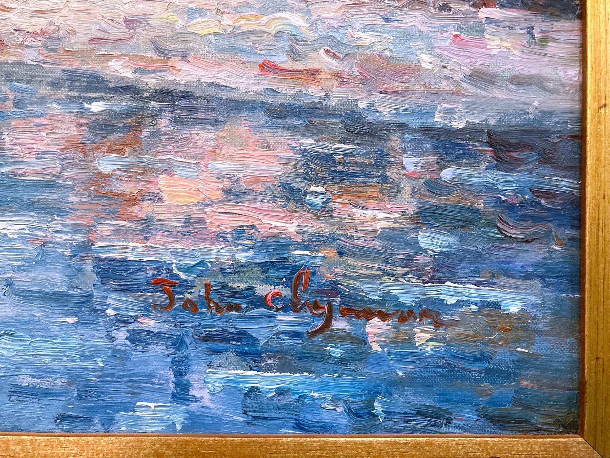 Peinture impressionniste britannique américaine à l'huile sur toile « View of the Country Side » 4