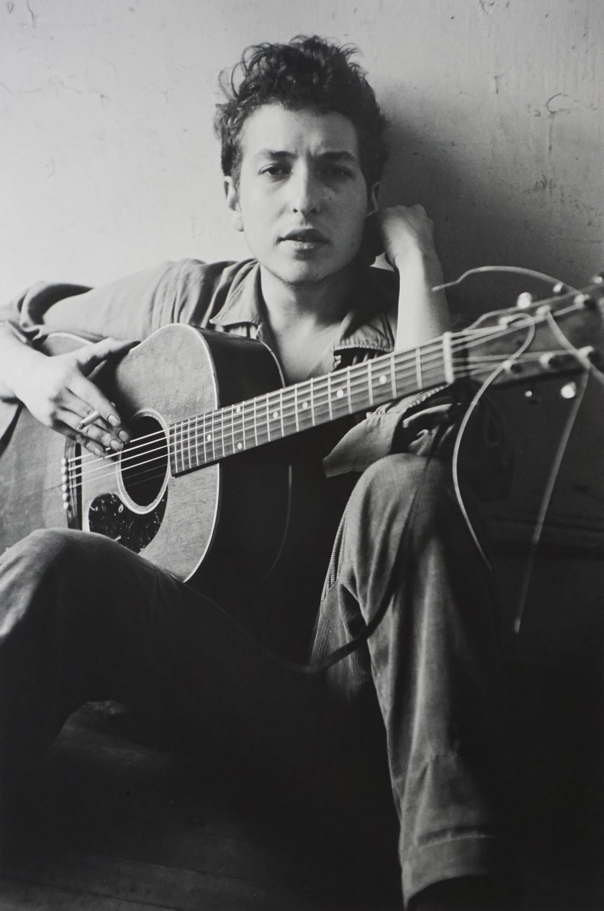 John Cohen Black and White Photograph - Bob Dylan in My Loft, 1962 (printed 2013)
