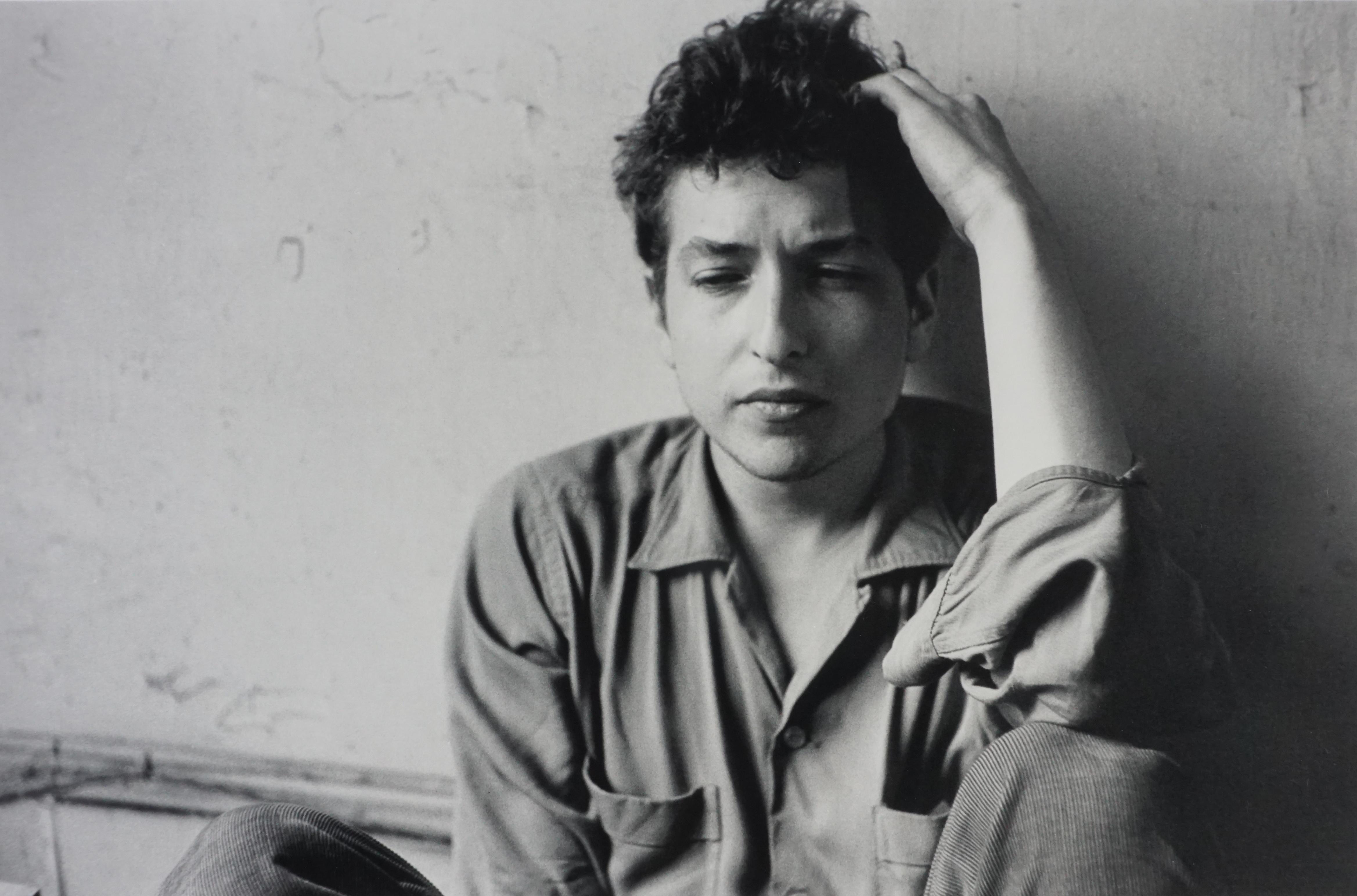 John Cohen Black and White Photograph - Bob Dylan in My Loft, 1962 (printed later)