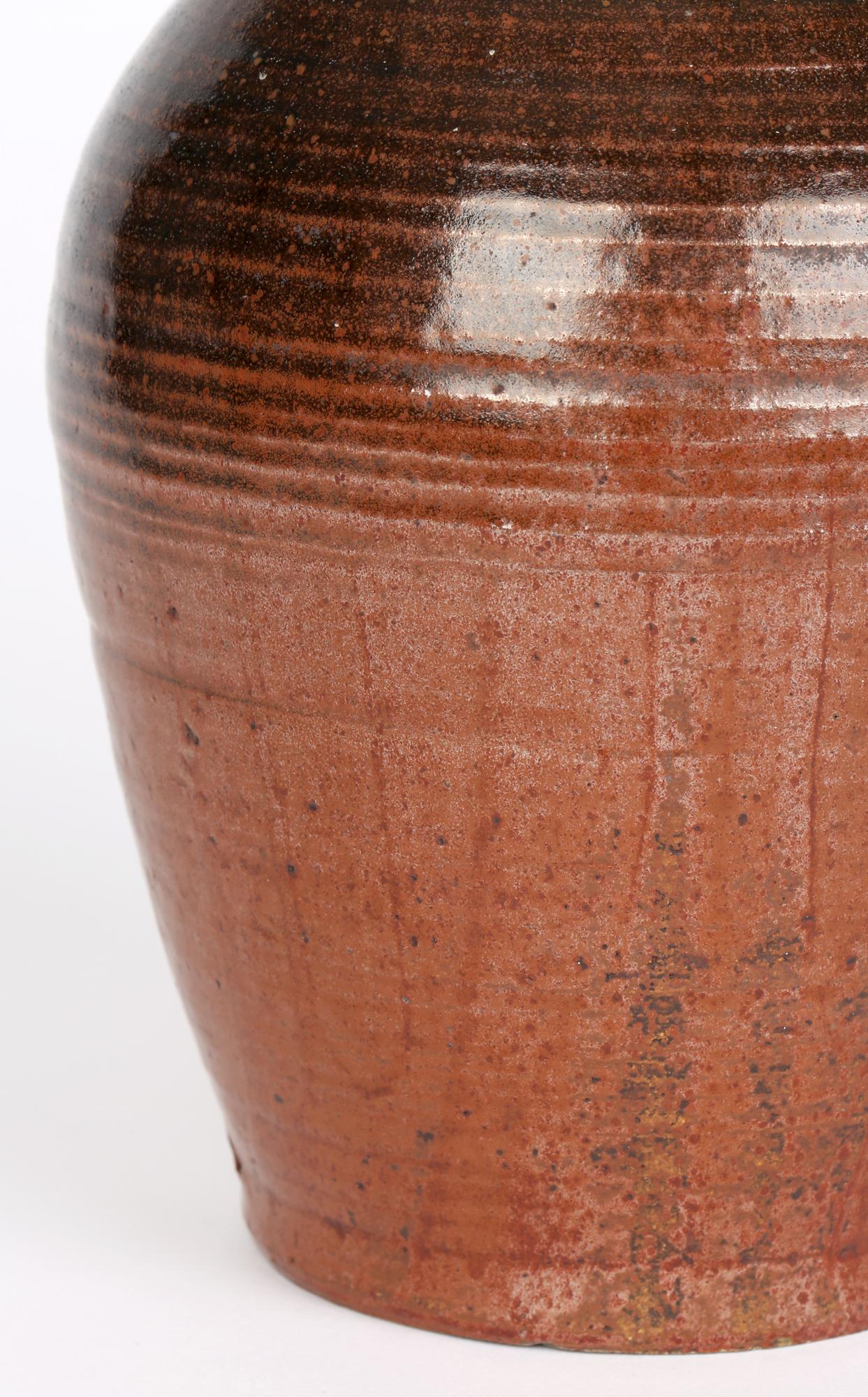 brown glazed vase