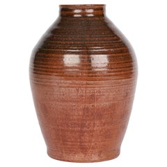 Vintage John Cole Rye Pottery Brown Glazed Studio Pottery Vase