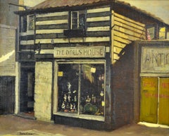 Shop in Kensington Church Street, London - 1940s British Oil by John Cole
