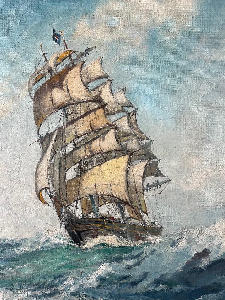 A large, very striking marine painting of the Cutty Sark in full sail in a stiff breeze.

John Coleman Terry (1880-1934)
The Cutty Sark at sea
Signed and inscribed to the reverse
Oil on canvas
20 x 30 inches without the frame
25 x 34½ inches with