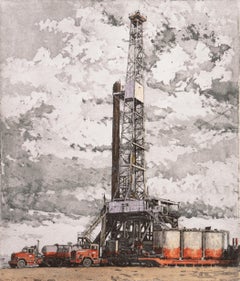 Vintage 'Drilling Rig', Oil Platform, Boston, Quebec, San Francisco Bay Area, Derrick