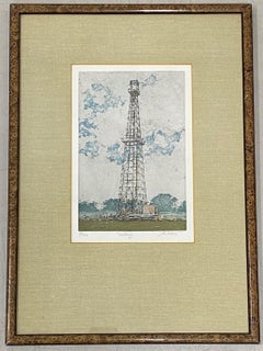 John Collette "Perforación" Aguafuerte original en punta seca c/ aguatinta C.1980