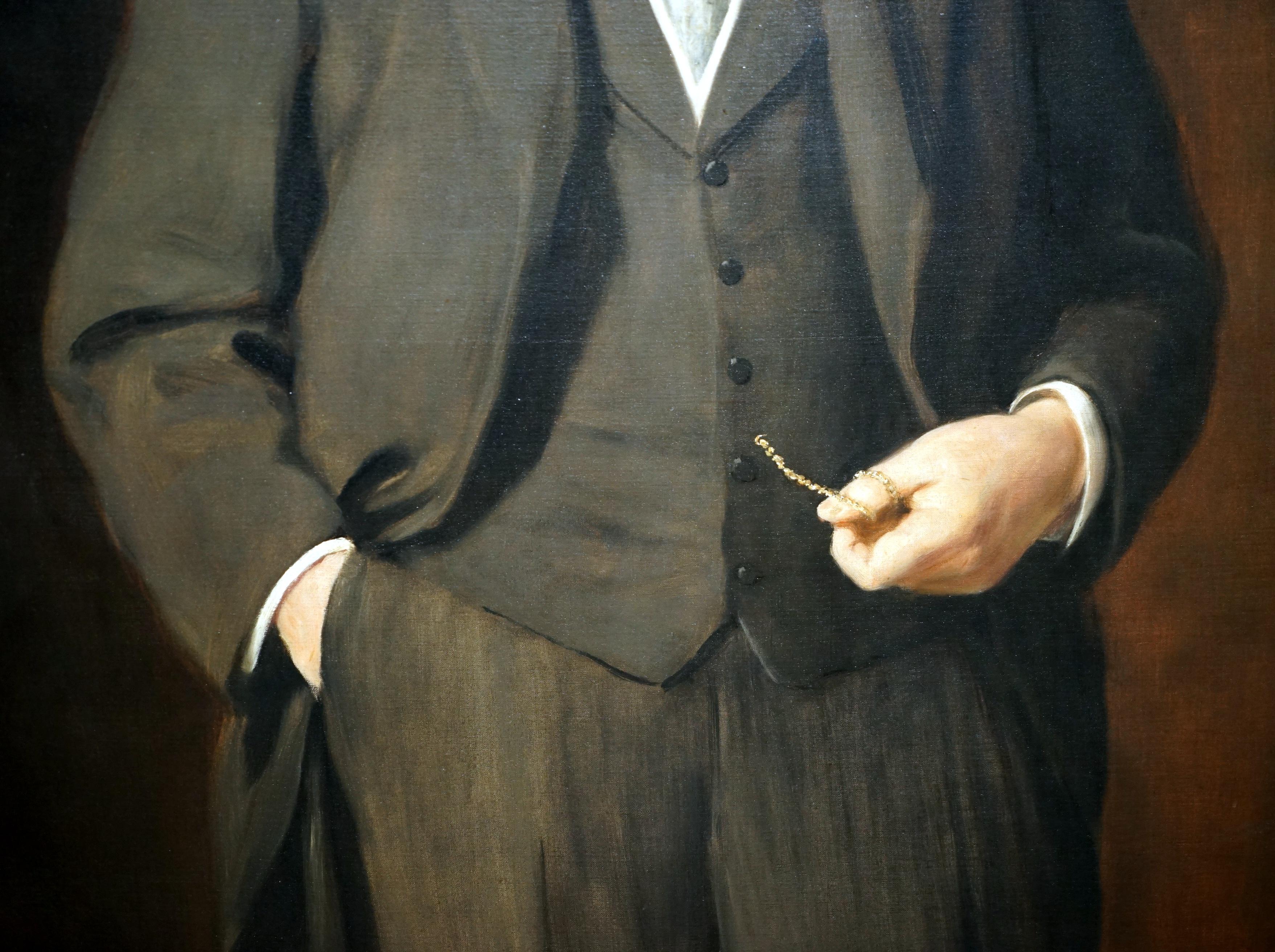 JOHN COLLIER 1850-1934 EXTRA GROSSES ÖLGEMÄLDE VON WILLIAM REGESTER ESQ CHAiRMAN (Englisch) im Angebot