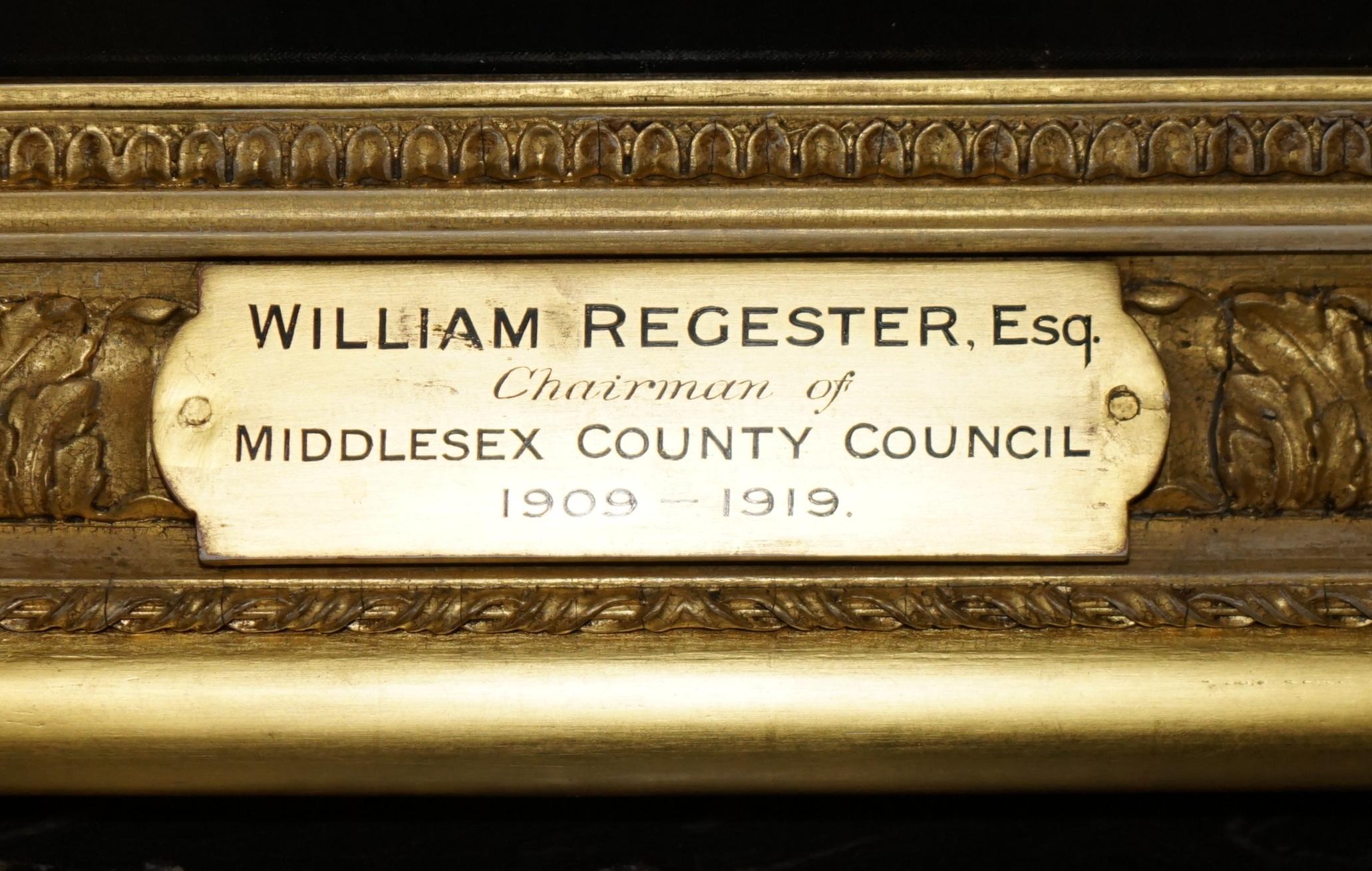 JOHN COLLIER 1850-1934 EXTRA GROSSES ÖLGEMÄLDE VON WILLIAM REGESTER ESQ CHAiRMAN (Leinwand) im Angebot