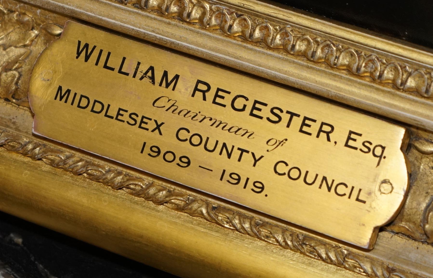 JOHN COLLIER 1850-1934 EXTRA GROSSES ÖLGEMÄLDE VON WILLIAM REGESTER ESQ CHAiRMAN im Angebot 1