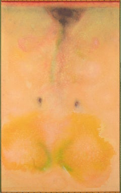 Vintage Abstract Expressionist Fruit Uplifting Still Life Nude Symbolism Pop Art Signed