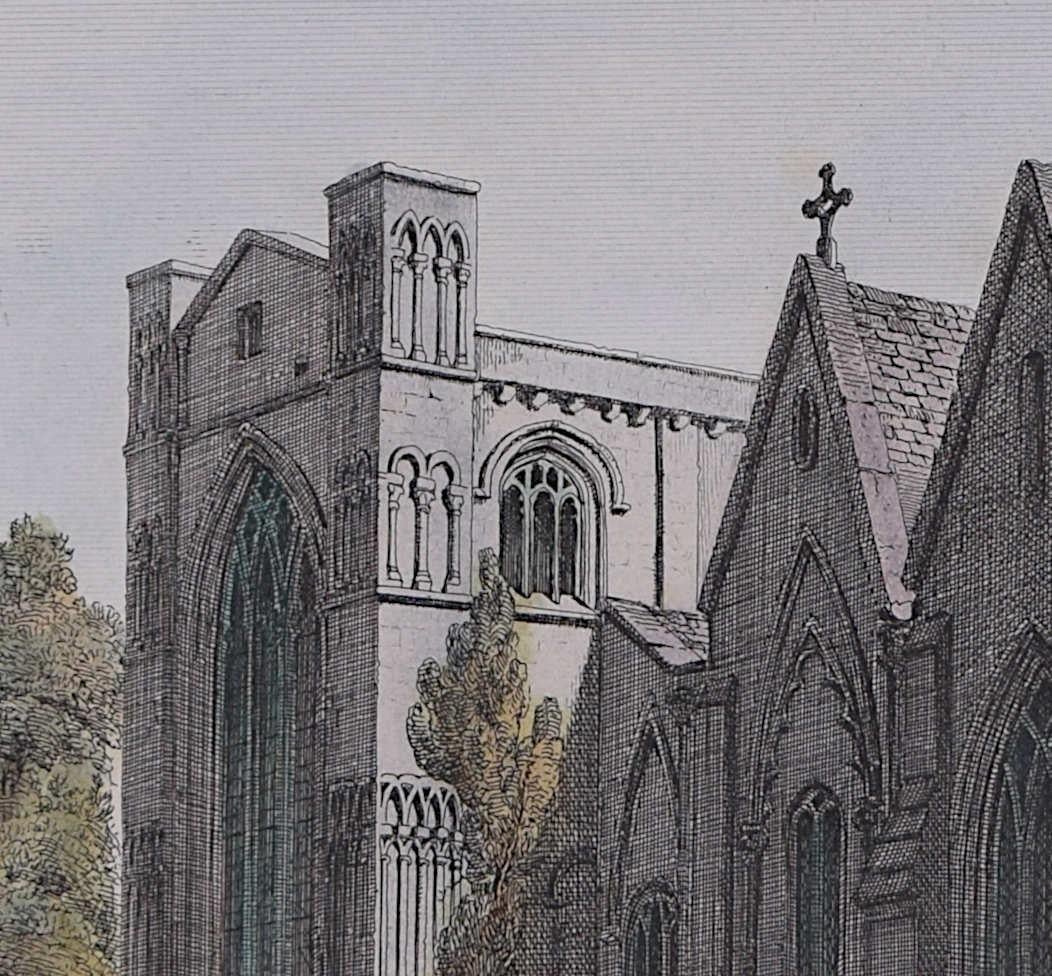 John Cowey (1786-1833)
Christ Church's Cathedral, Oxford, 1816, von den Gärten des Dekans aus
Gravur 
23 x 32 cm

Ansicht der Christ Church's Cathedral aus den Gärten des Deans aus dem frühen neunzehnten Jahrhundert.