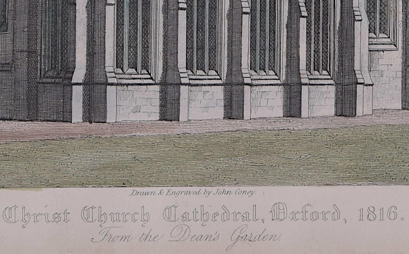 Christ Church's Cathedral, Oxford, 1816, von den Gärten des Dekans aus im Angebot 1