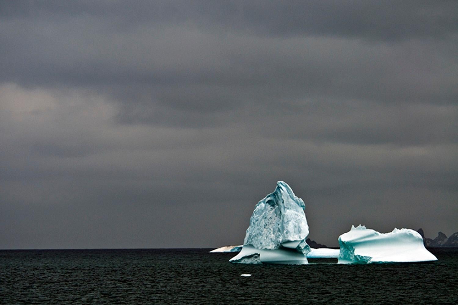 Antarctica #11, Iceberg, Limited Edition Photograph, Blue, Gray Sky, unframed