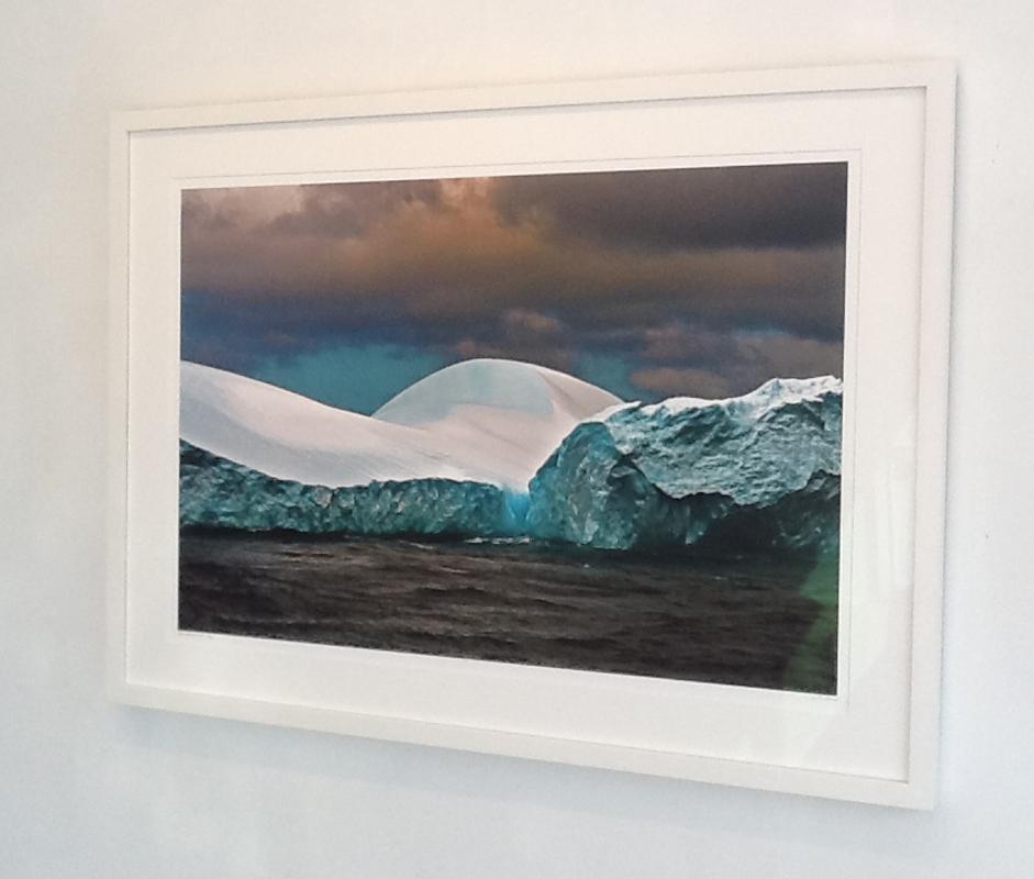 Antarctica #121, Iceberg, Limited Edition, Photograph, Blue, Travel, framed - Gray Color Photograph by John Conn