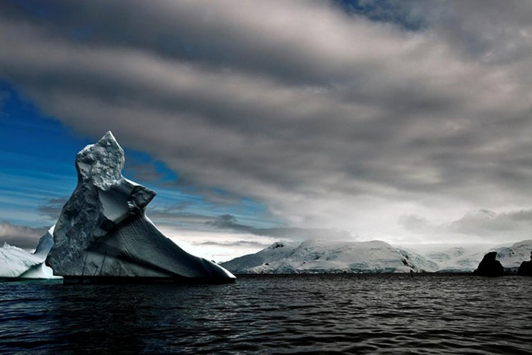 John Conn Landscape Photograph - Antarctica 29, Iceberg, Photograph, Blue, Sea, unframed, home office, Travel