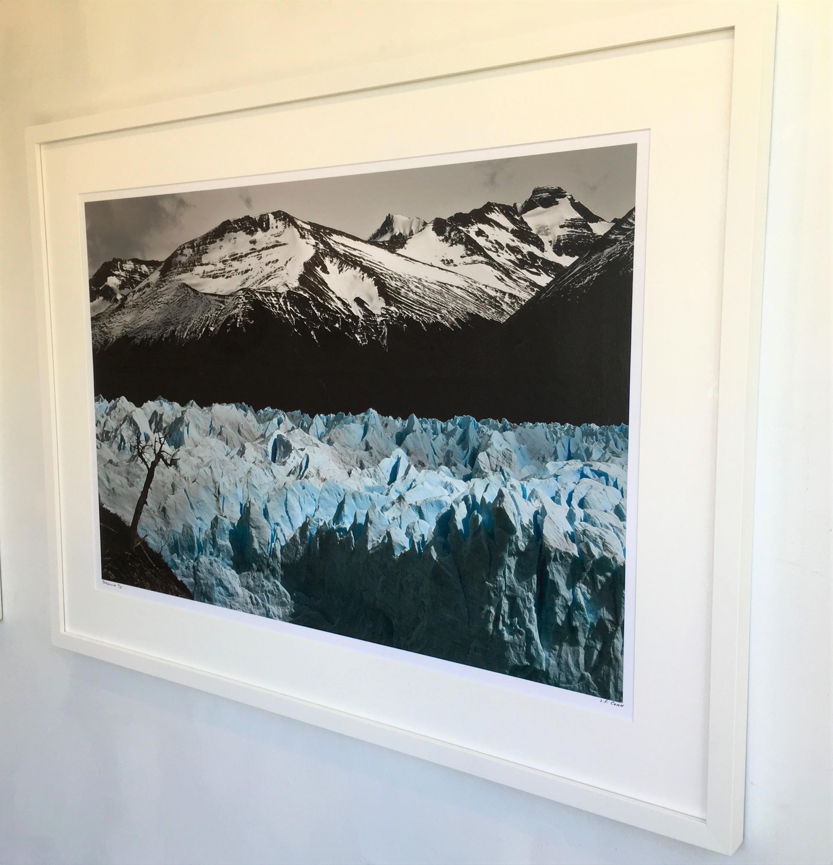 Arctic #5, Iceberg, Polar Bear, Limited Edition Photograph, Blue, Travel - Gray Landscape Photograph by John Conn