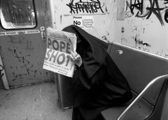 Vintage Nun, Subway, Black and White Limited Edition Photograph, NYC, 1970s, 1980s