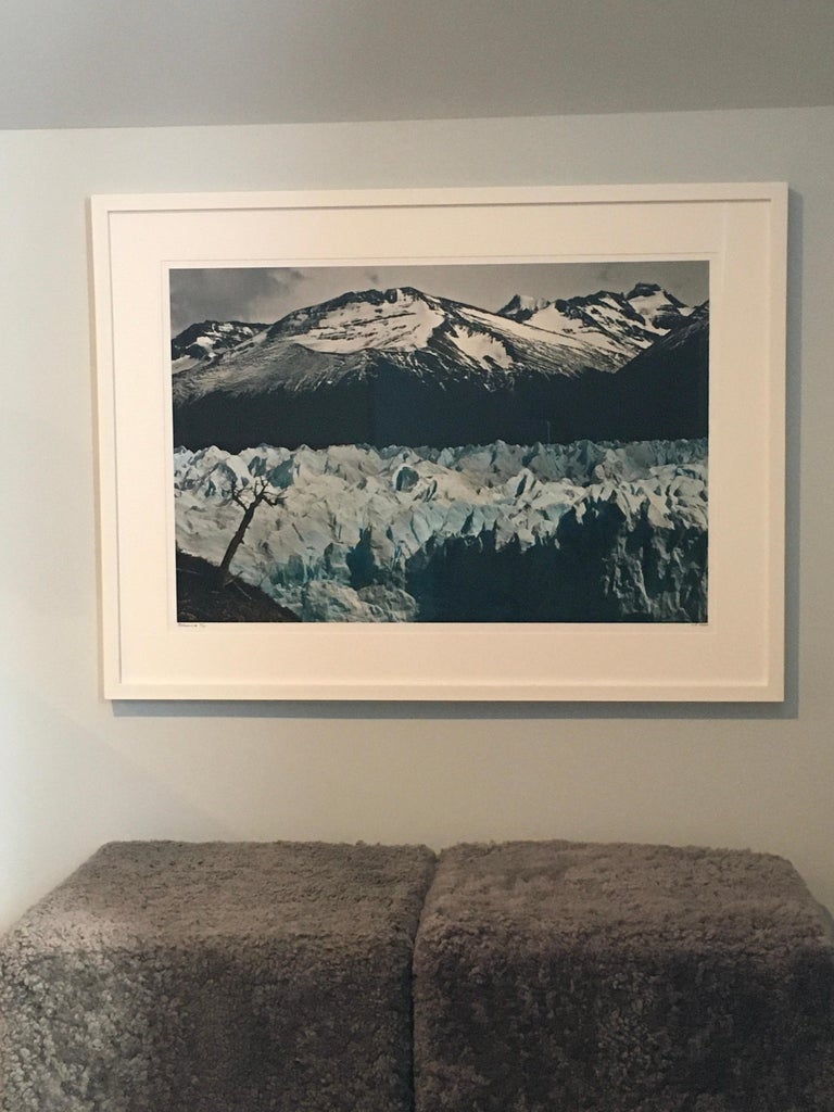 Patagonia #32, Iceberg, Photograph, Blue, Black, unframed, home office, mancave - American Realist Print by John Conn