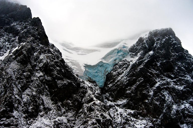 John Conn Landscape Photograph - Patagonia #99, Iceberg, Limited Edition Photograph, Blue, Black, unframed