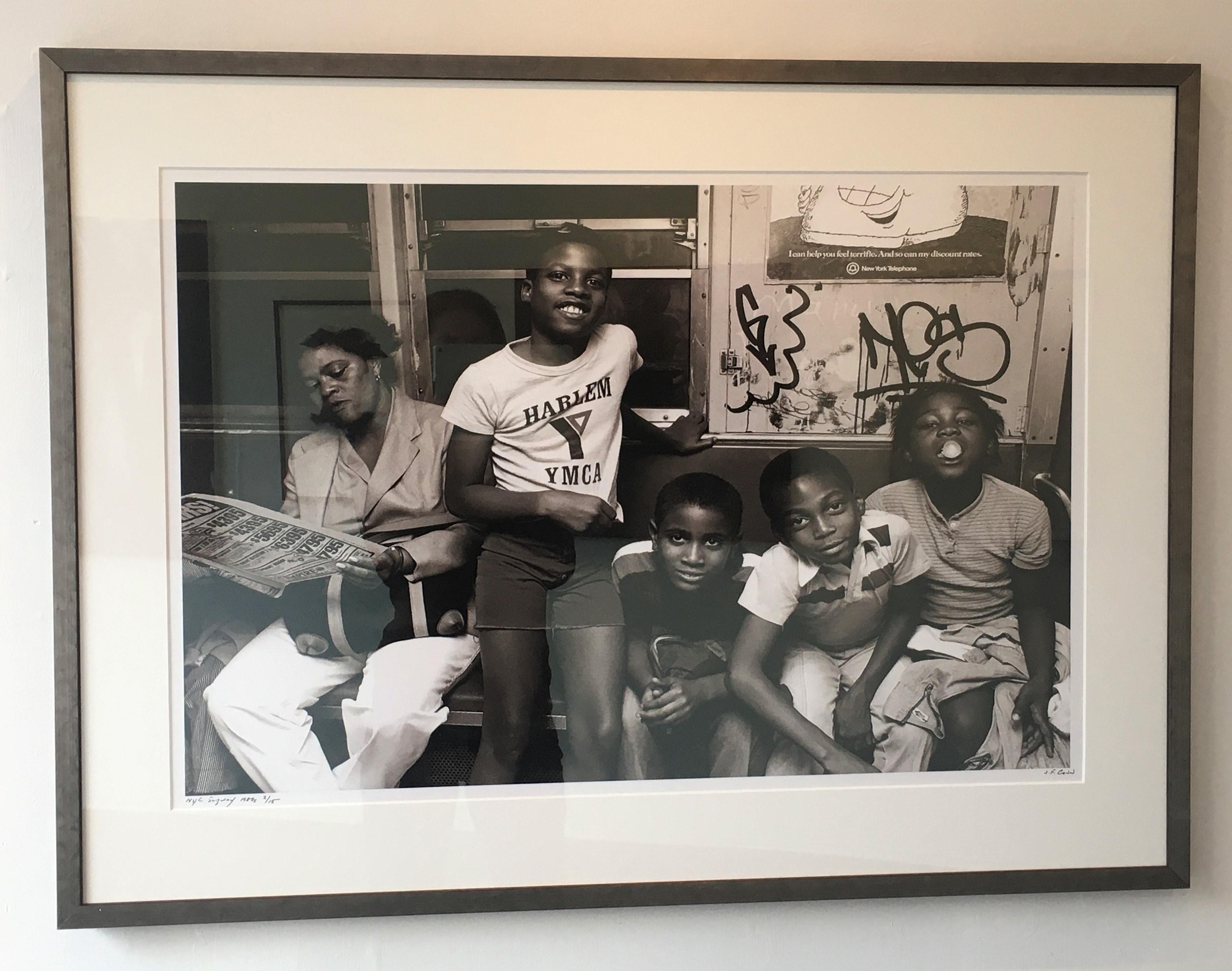 Subway 30, Kids, 1980s, NYC, Black & White Photograph, Subway, Limited Ed. For Sale 1