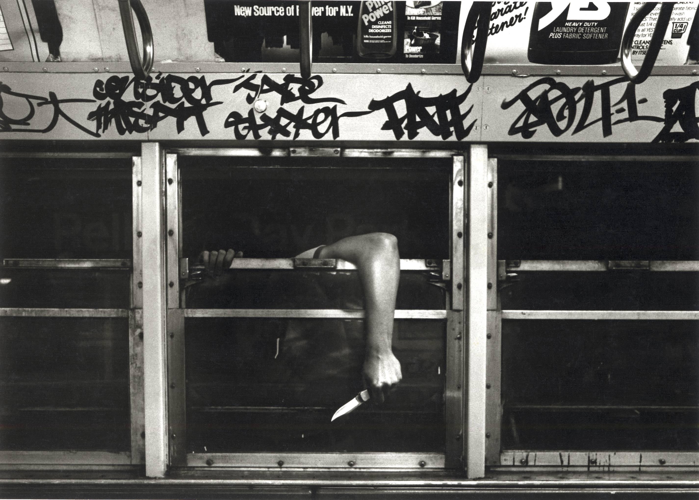 Subway 37, graffiti, black and white photograph, NYC, 1980s, 1970s, edgy