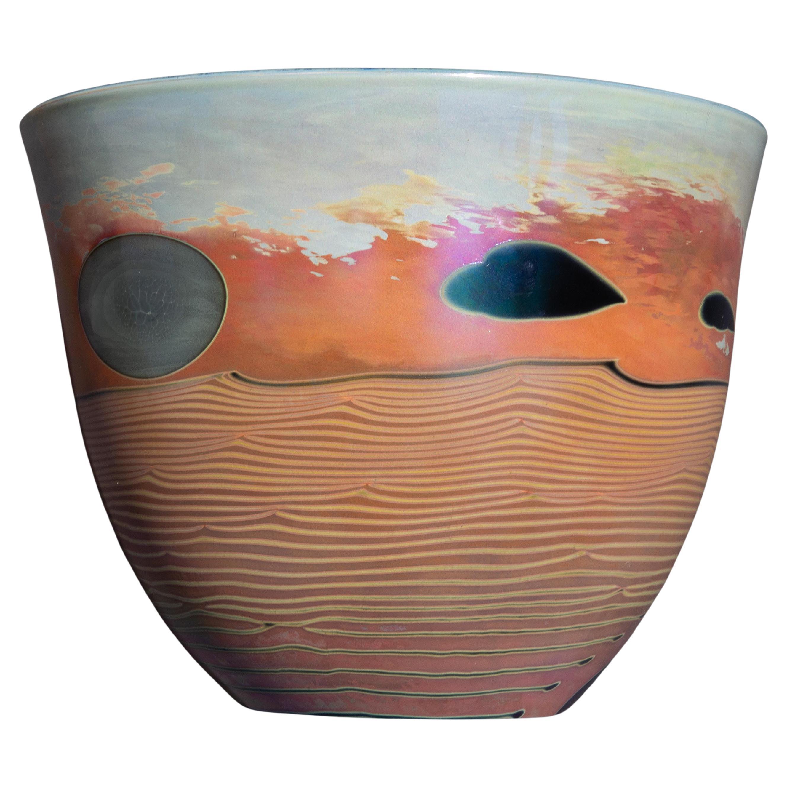 Modern John Conrad Lewis Abstract Art Glass 