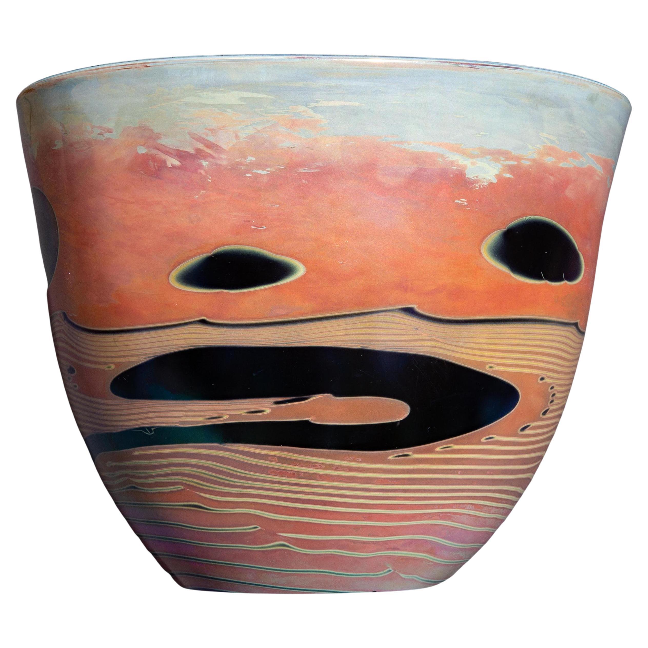 Bol « Moon Bowl » en verre d'art abstrait de John Conrad Lewis, 1979