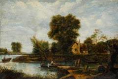 Frederick W. Watts (1800-1870) after Constable (1776-1837) - Oil, River Scene
