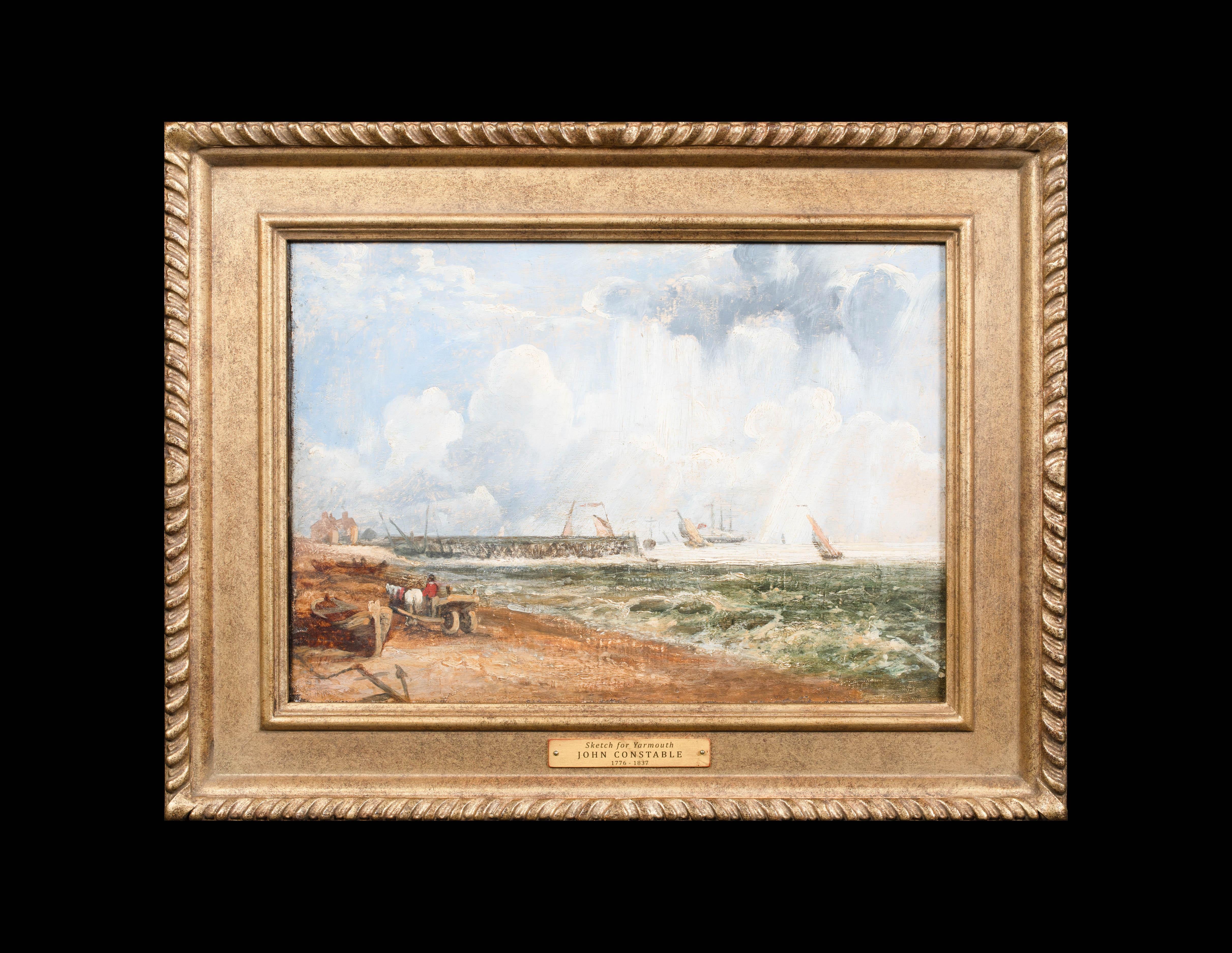 Schizzo della spiaggia di Yarmouth, XIX secolo - Painting di John Constable