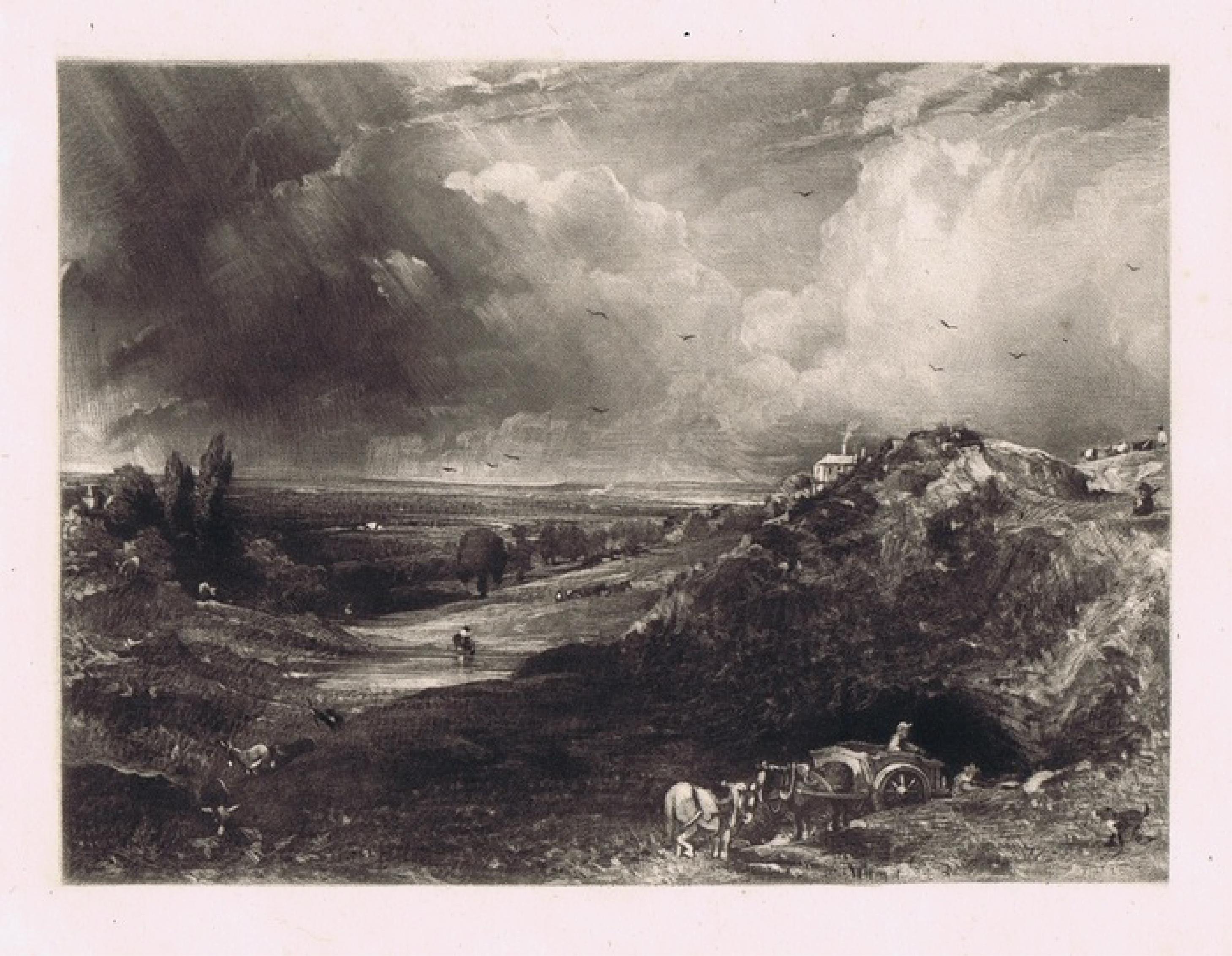 John Constable Figurative Print - A Heath (Hampstead Heath, Stormy Noon - Sand Diggers)'