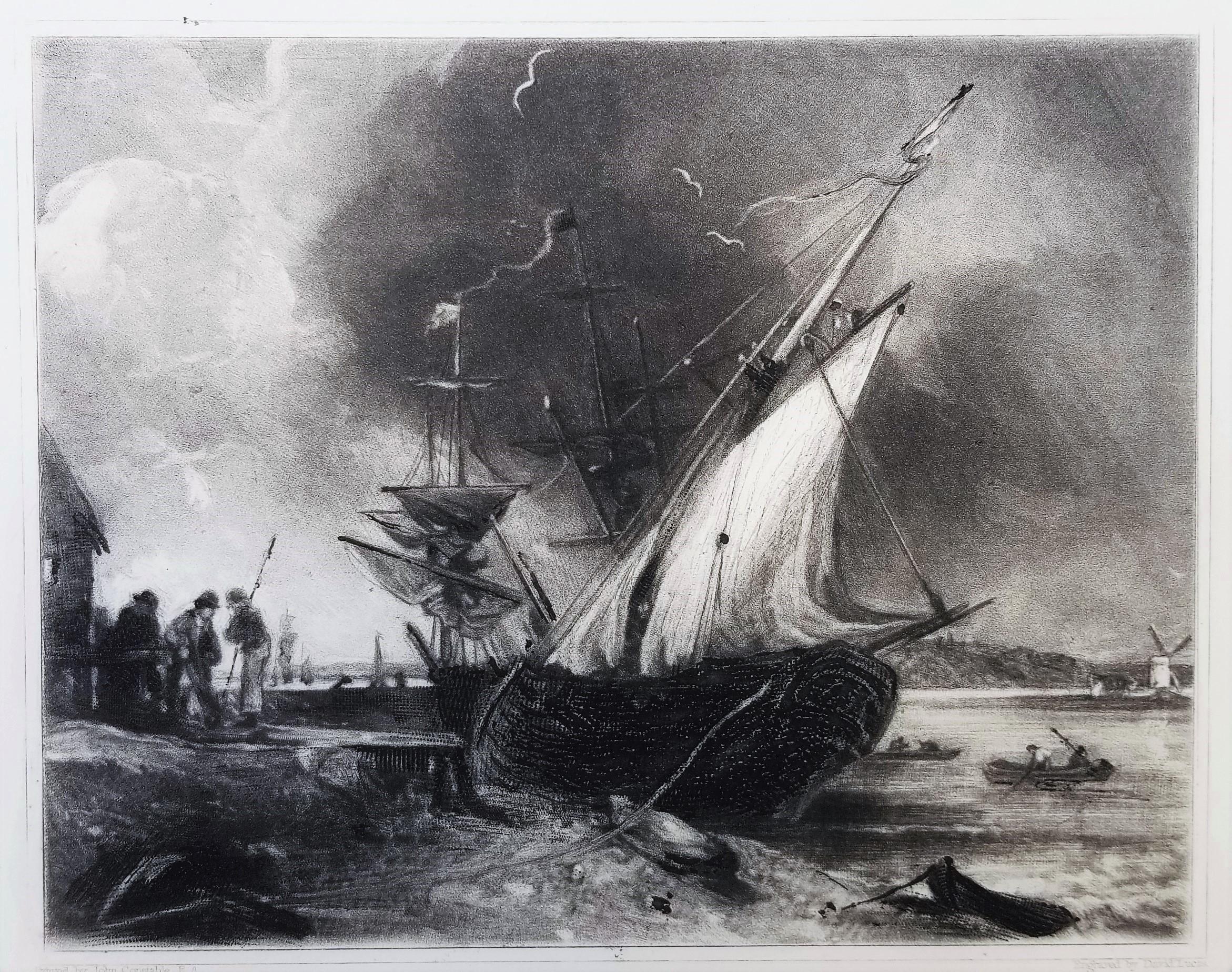 Set von zwei Mezzotinto-Stichen aus Constables „English Landscape Scenery“ (Grau), Landscape Print, von John Constable