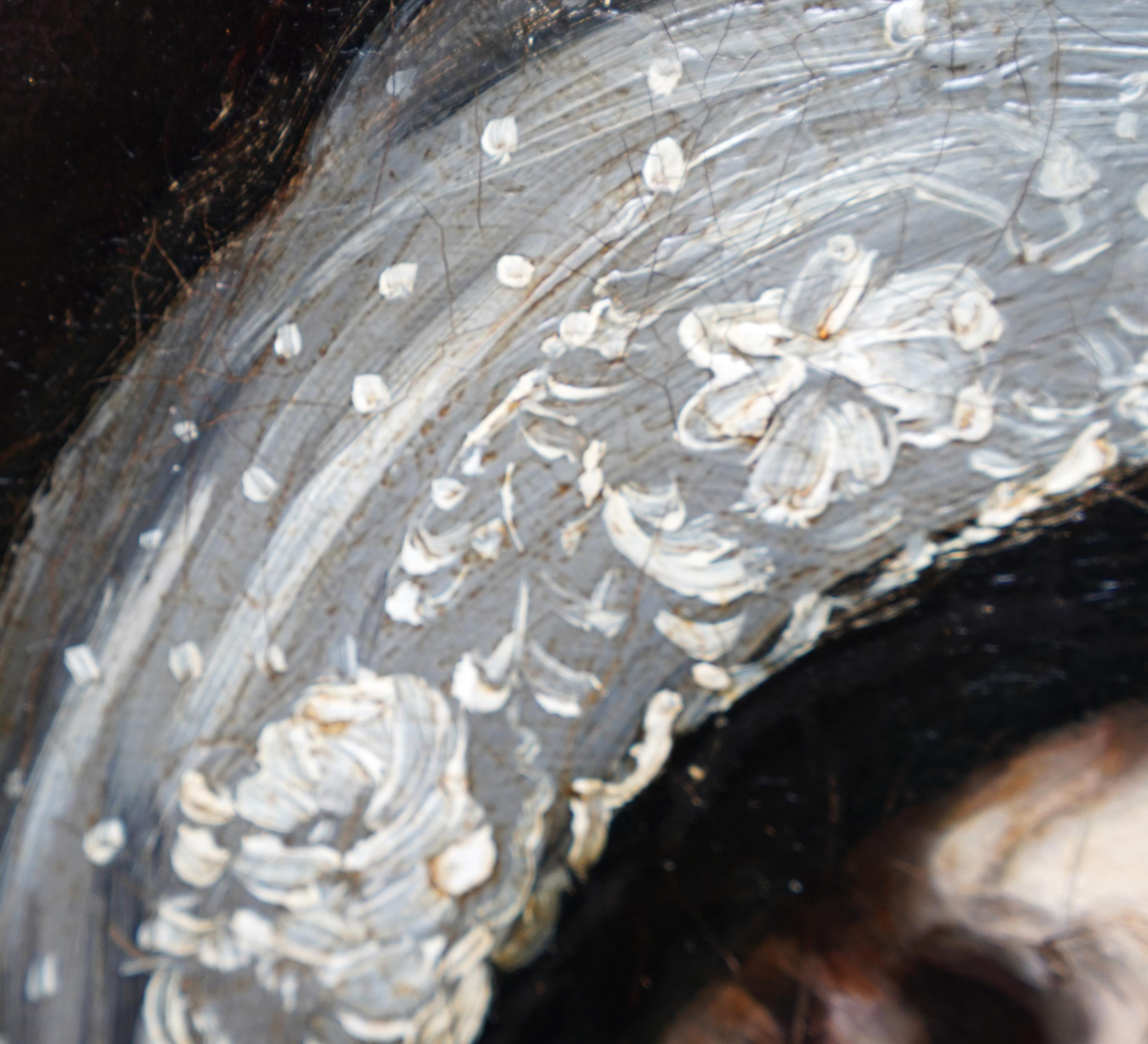 Retrato de una dama vestida de blanco - pintura al óleo de arte británico del siglo XIX en venta 2