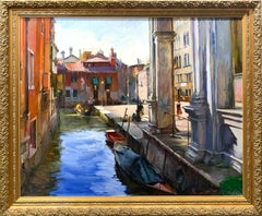 « Best Of Times », John Cook, huile sur toile, impressionnisme, 60 x 70 pouces, Venise, Italie