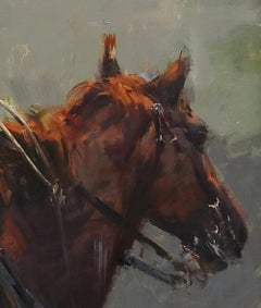 "Miles To Go", John Cook, Oil on Canvas, Impressionist, Western, Cowboy, Animal