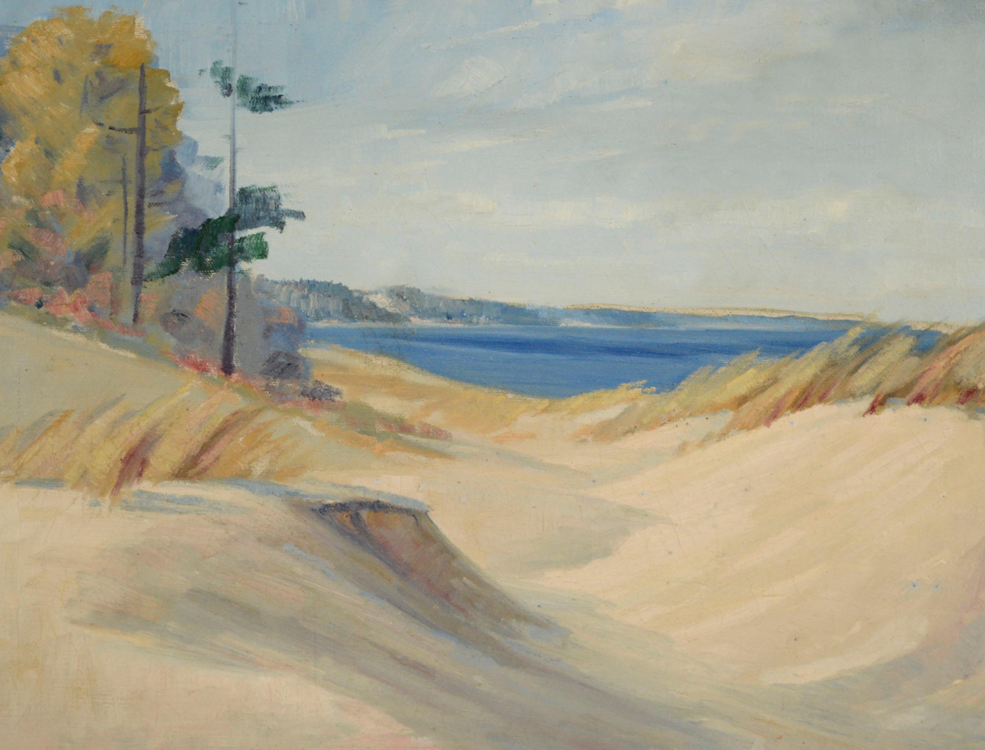 Mid Century Lake Michigan Sand Dunes Landscape - Painting by John Correll
