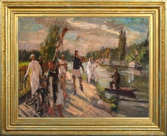 Antique Coxless Fours At The End Of The Day, Henley, circa 1946  