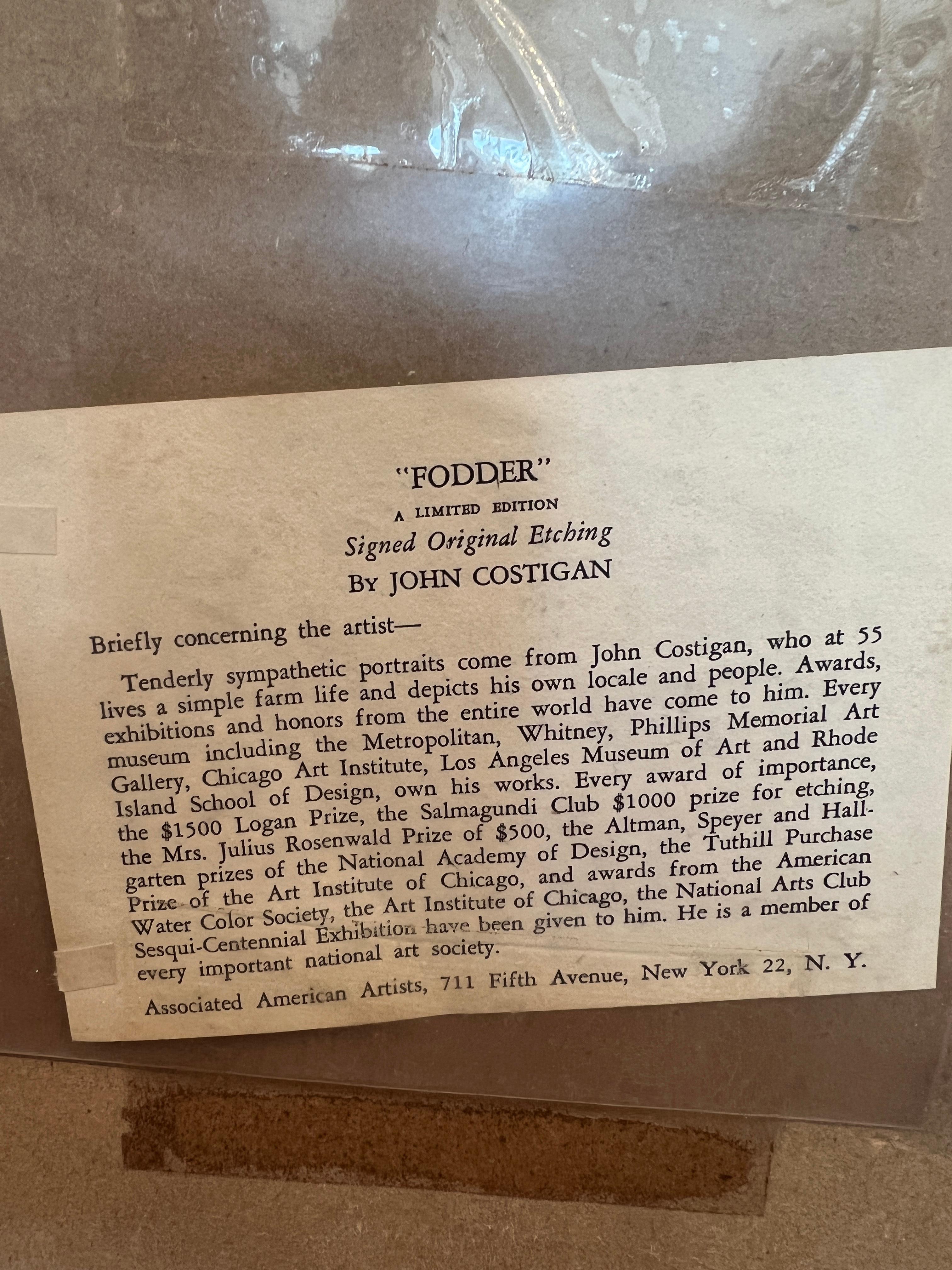 Forraje de John Costigan (1888-1972)
Firmado abajo a la derecha
Titulado abajo a la izquierda
9,75