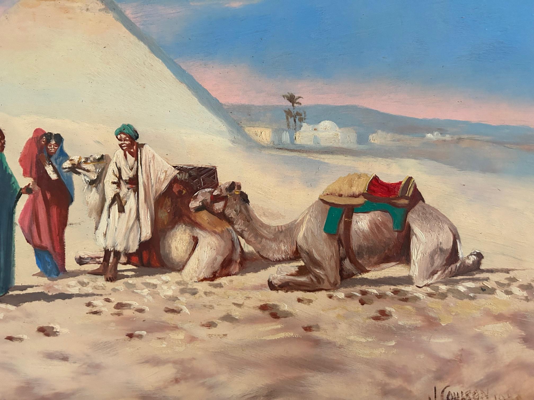 Early 20th Century John Coulson- A Set of Three Unframed Decorative Arab Scenes.