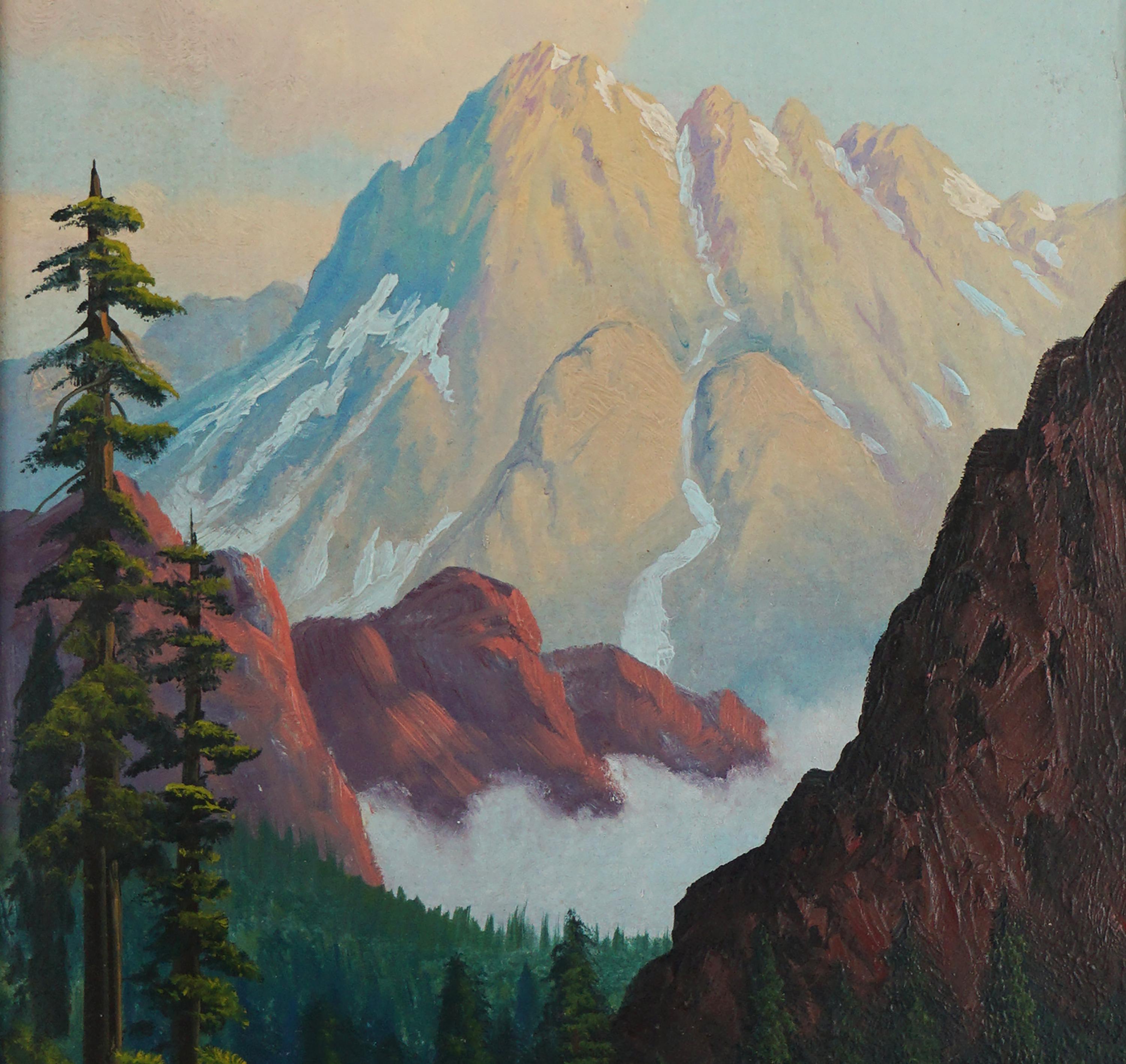 Road to Mount Whitney-Landschaft aus der Mitte des Jahrhunderts (Amerikanischer Impressionismus), Painting, von John Coultrup