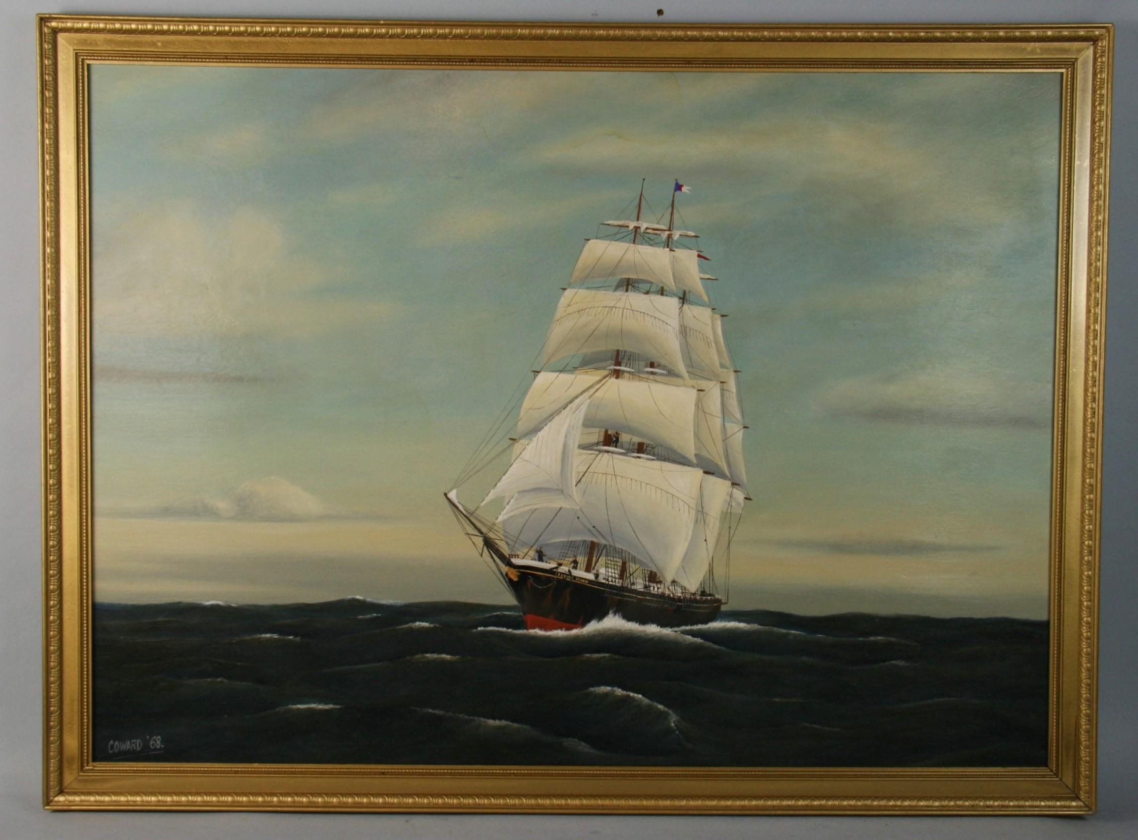 Flying Cloud Clipper Ship 1968 - Painting by John Coward
