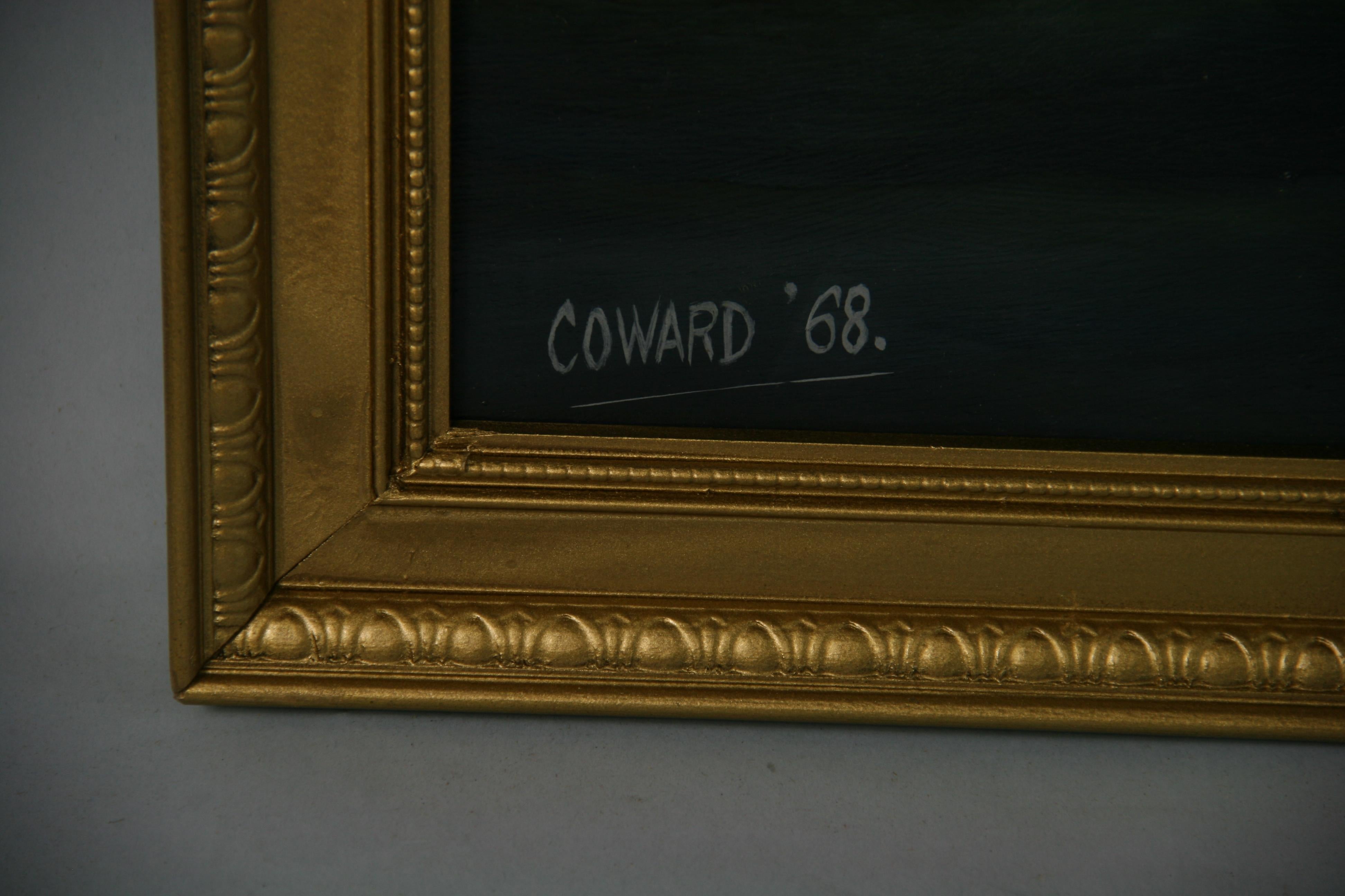 3970 Beautiful original oil on board
Carved gilt wood frame
Signed and dated lower left Coward 1968