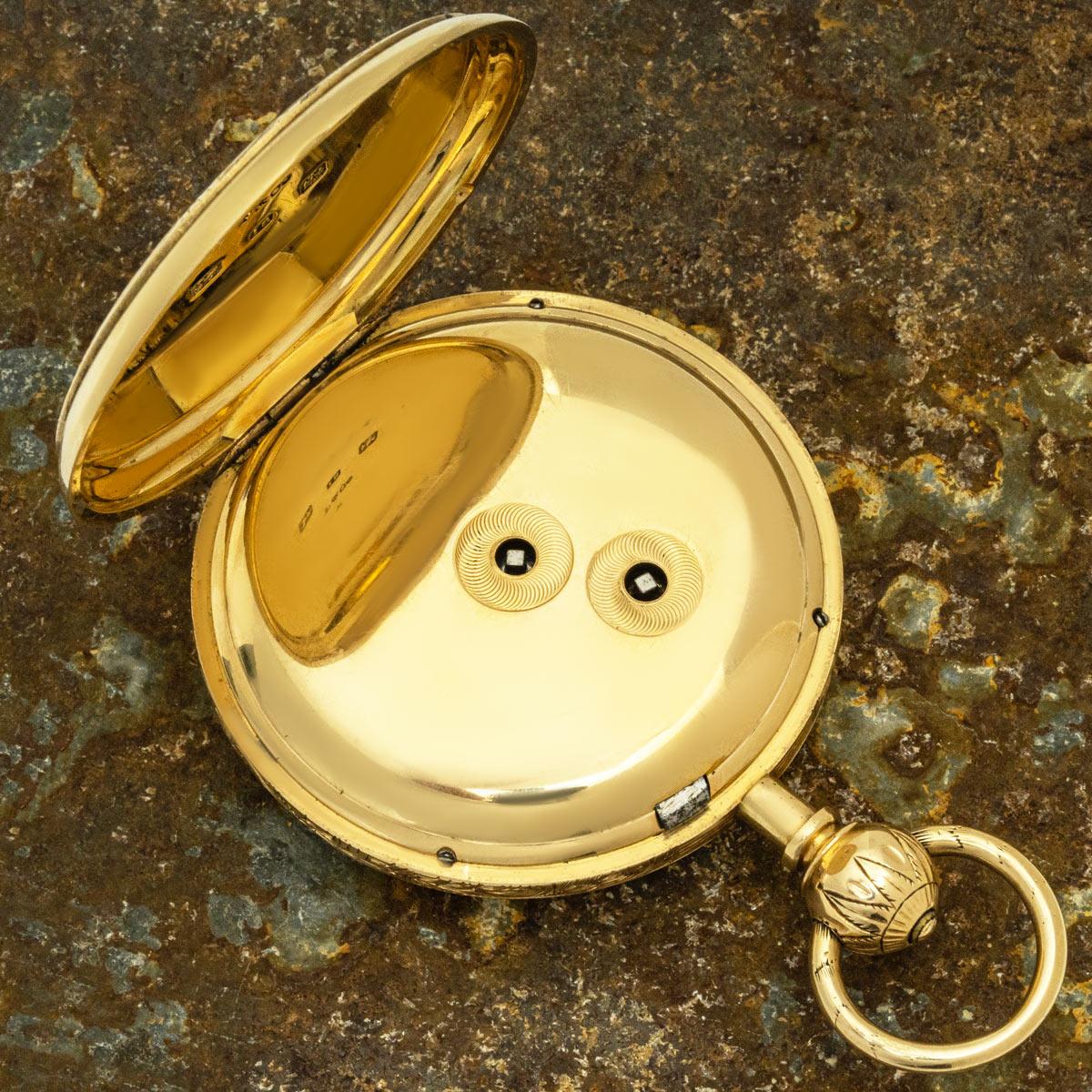 John Cragg. A Rare Heavy Gold Cabriolet Keywind Pocket Watch C1850 For Sale 3