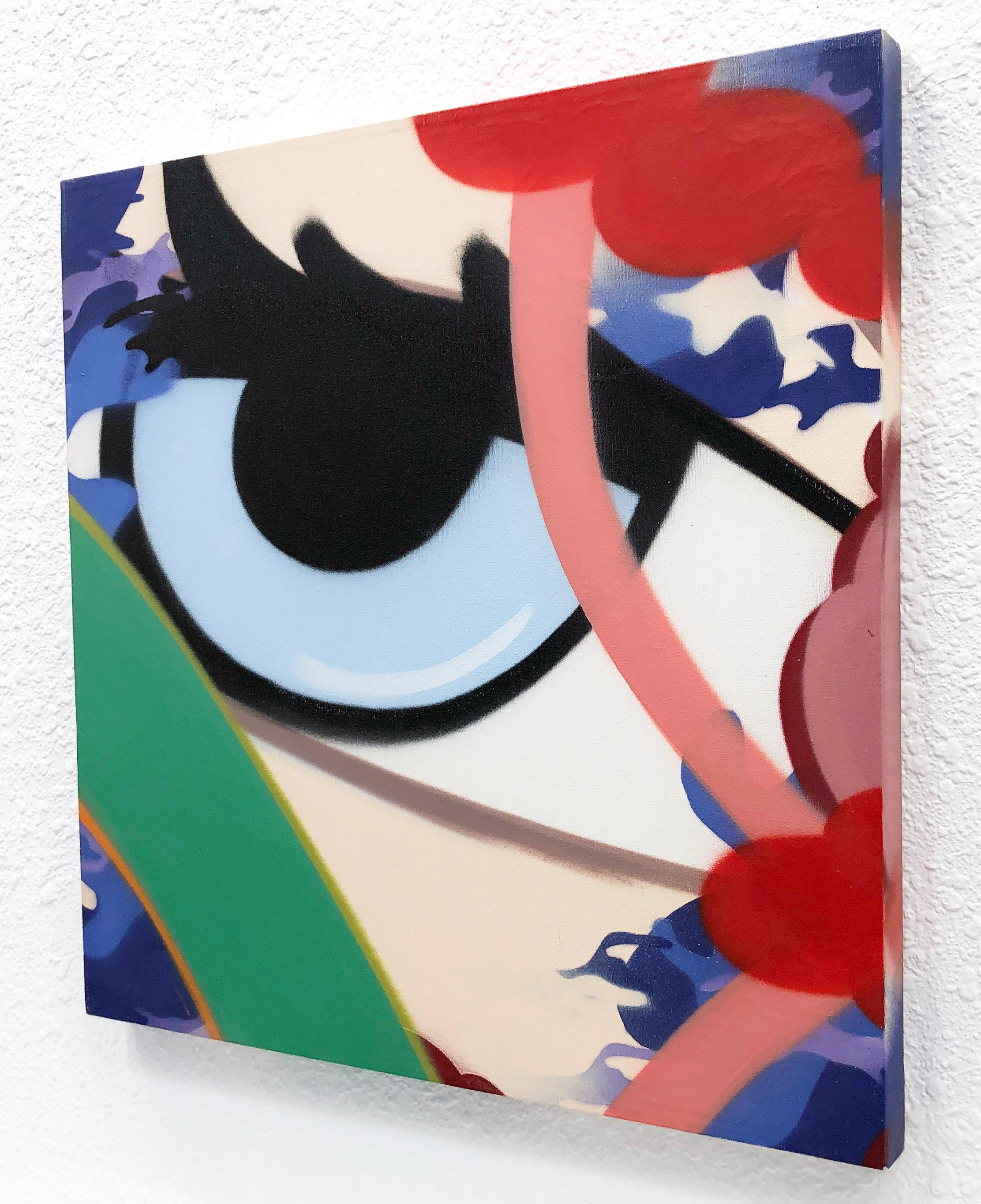 Original Acryl und Sprühfarbe auf Leinwand. Verso handsigniert, betitelt und datiert von John 